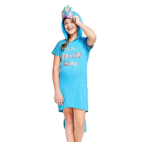 Justice Be Mermaizing Mermaid Hoodie Nightgown - Picture 1 of 4